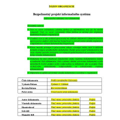 Bezpečnostný projekt informačného systému (základný vzor)